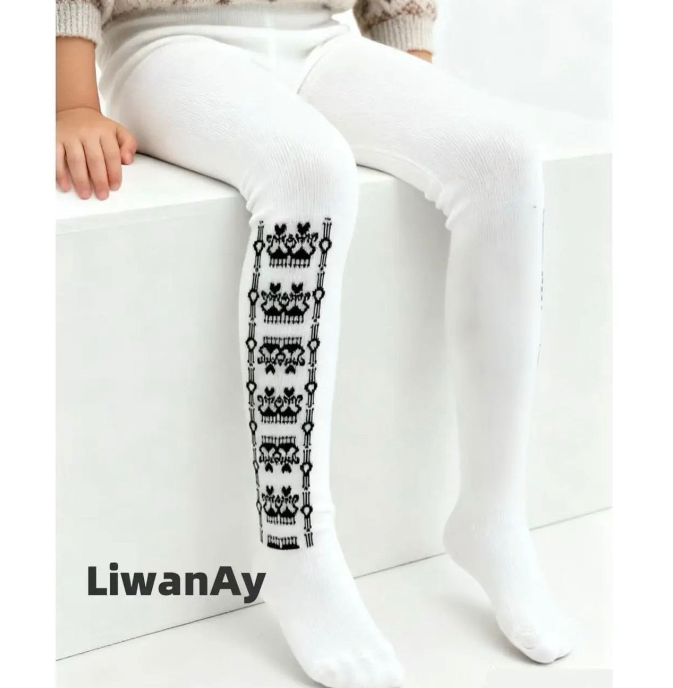 Kids Cable Knit Tights – Soft Cotton Warm Leggings for Girls & Toddlers (two/three set)