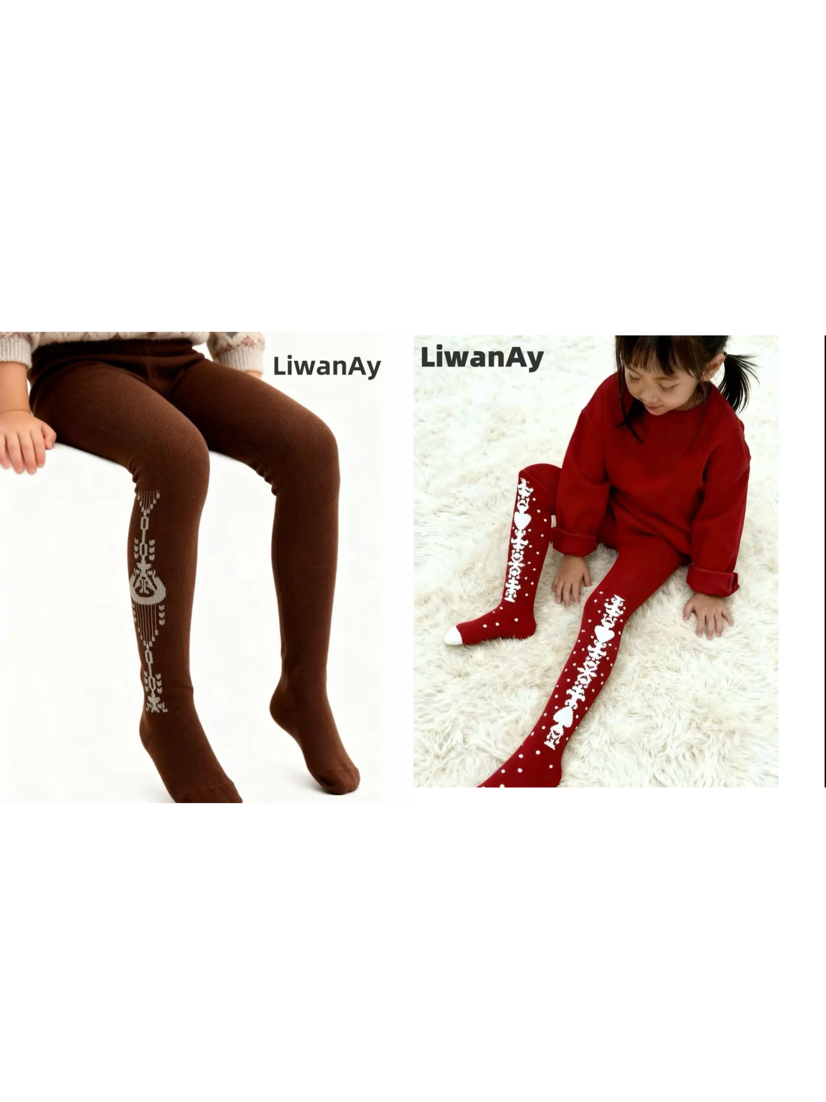 Kids Cable Knit Tights – Soft Cotton Warm Leggings for Girls & Toddlers (two/three set)