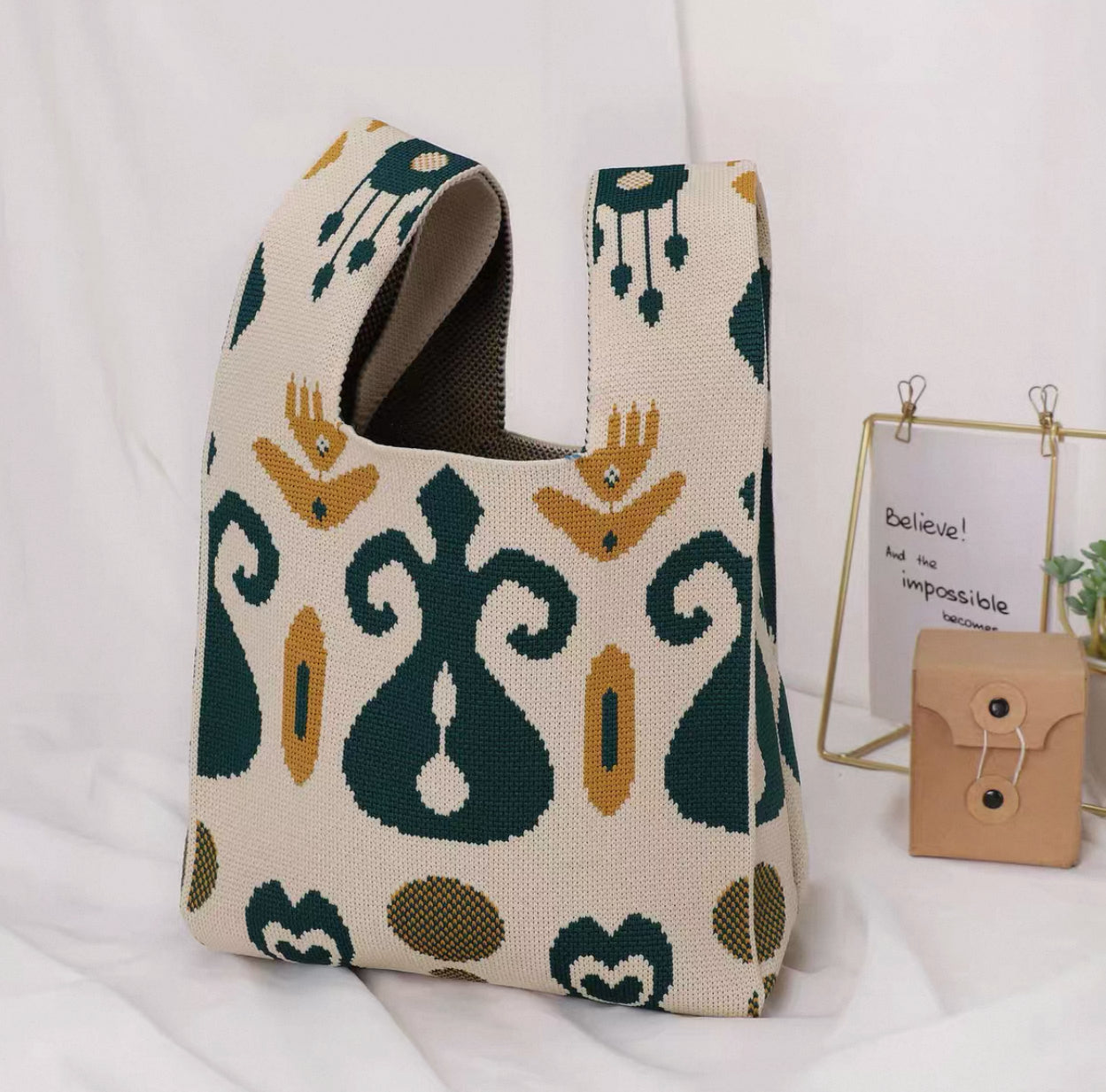 Mini Ikat Knot Bag – Lightweight & Foldable Storage Tote