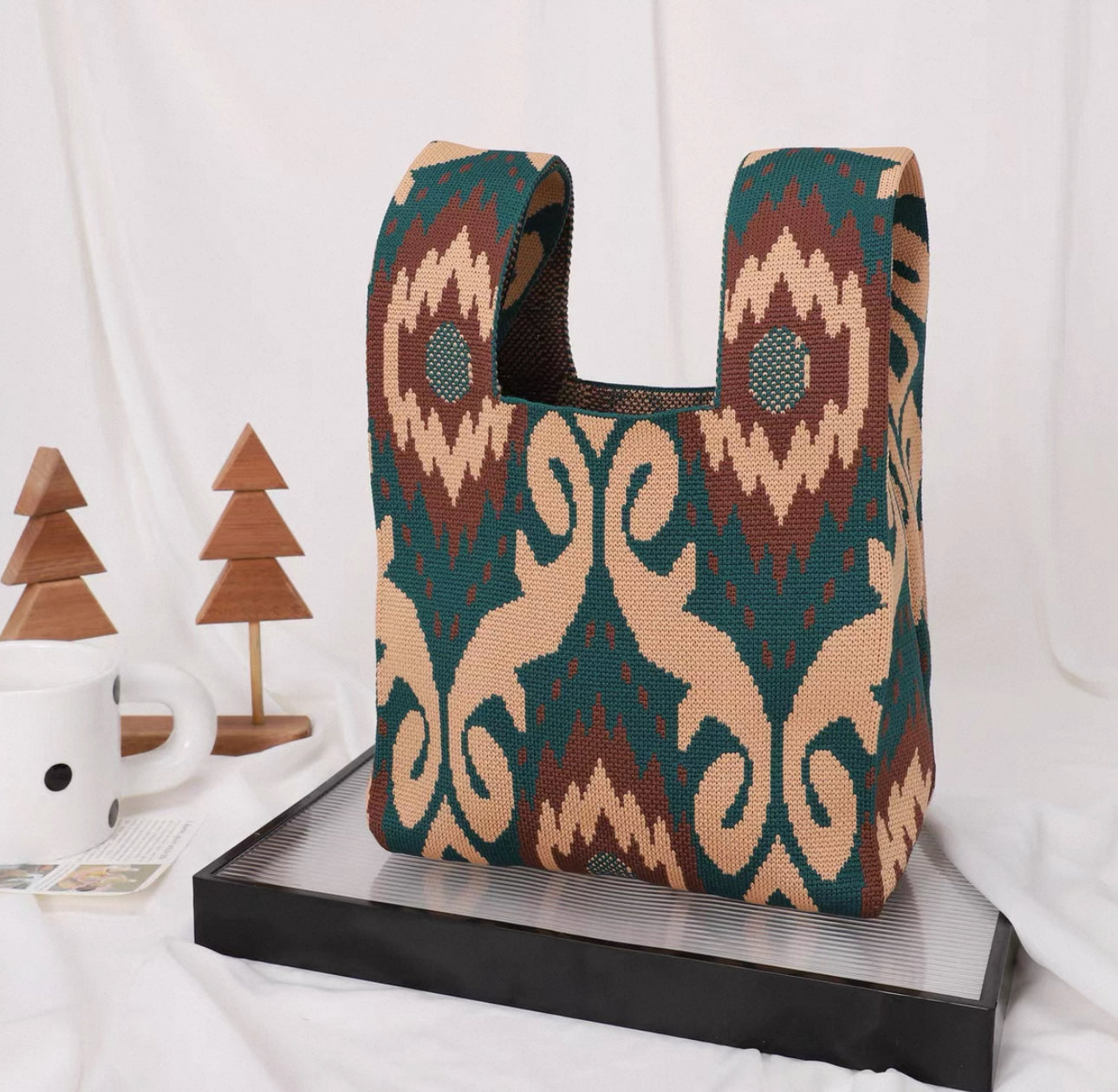 Mini Ikat Knot Bag – Lightweight & Foldable Storage Tote