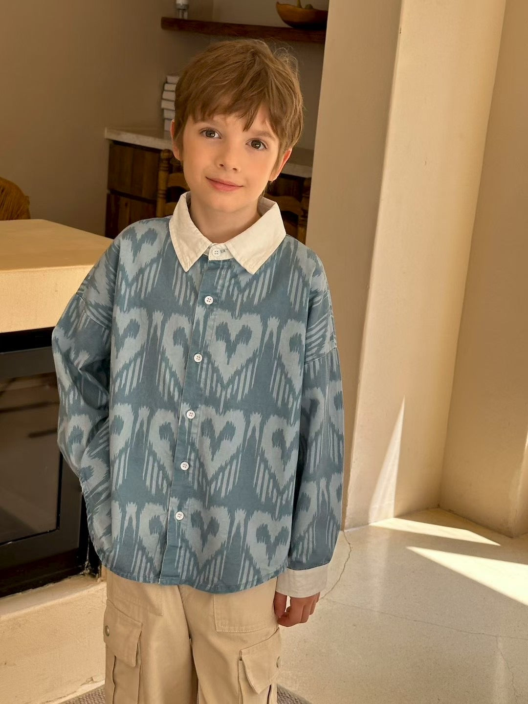 Blue Atlas Pattern Shirt