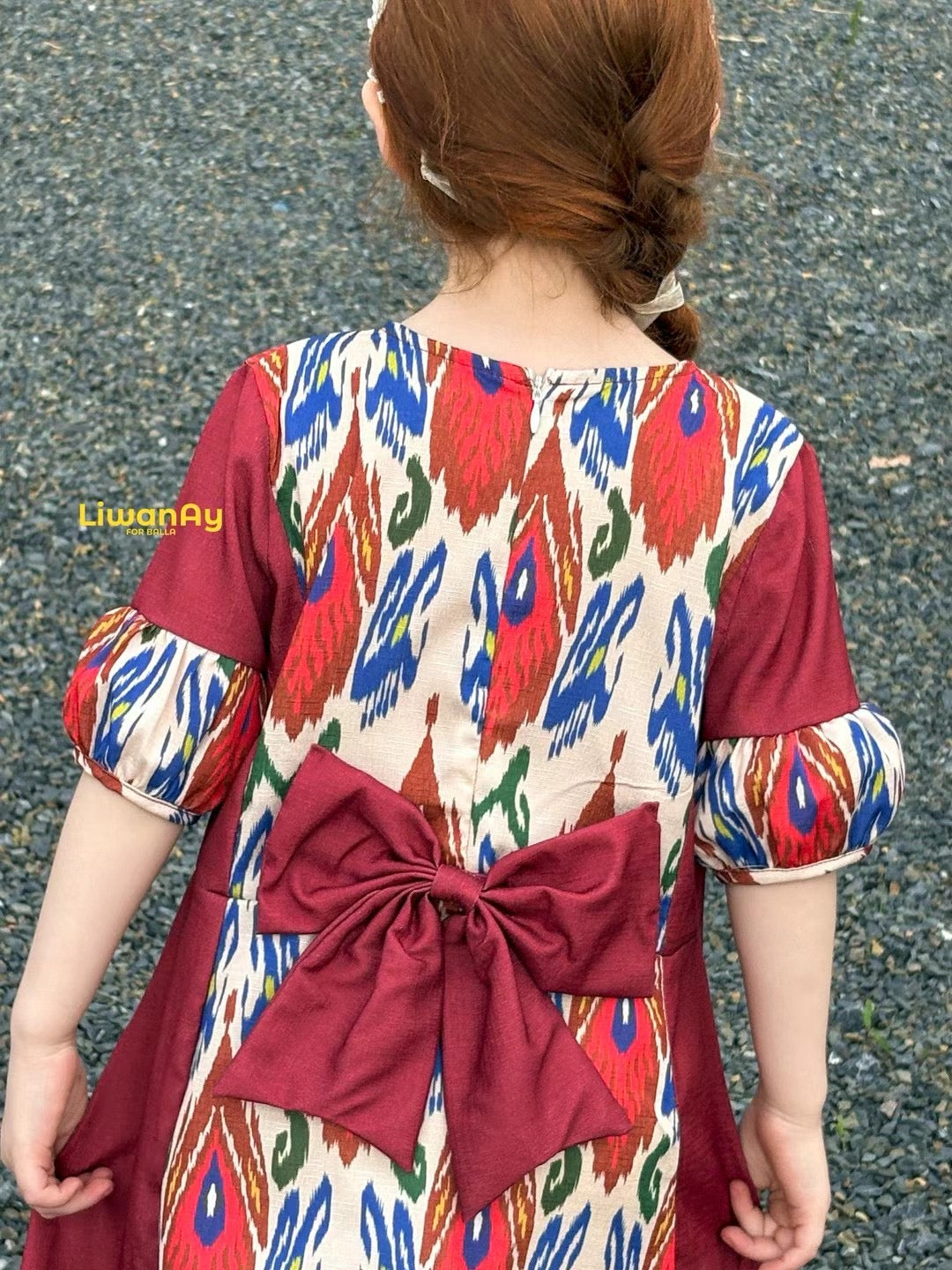 Princess Bow Ikat Dress – Royal Red Atlas Edition