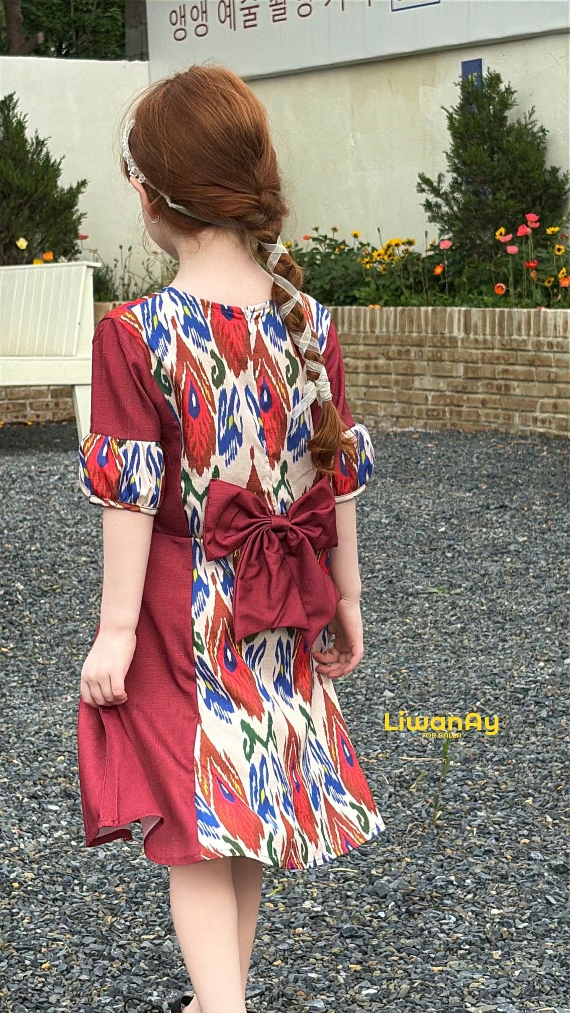 Princess Bow Ikat Dress – Royal Red Atlas Edition