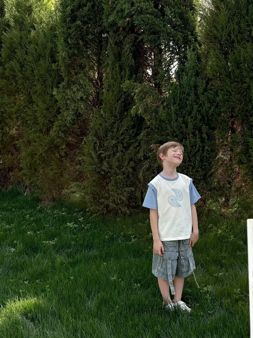 “Almond Blessing” Boys’ T-Shirt – Uyghur Badam Motif | Soft Cotton Blend