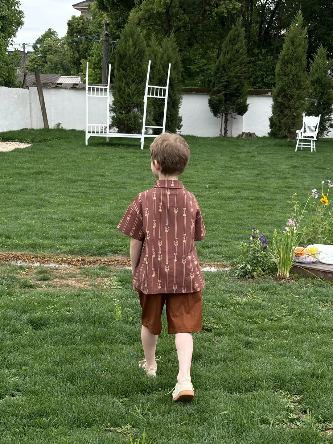 “Heritage Lines” Boy's Ikat  /Atlas Shirt – Cotton | Uyghur-Uzbek Cultural Fusion