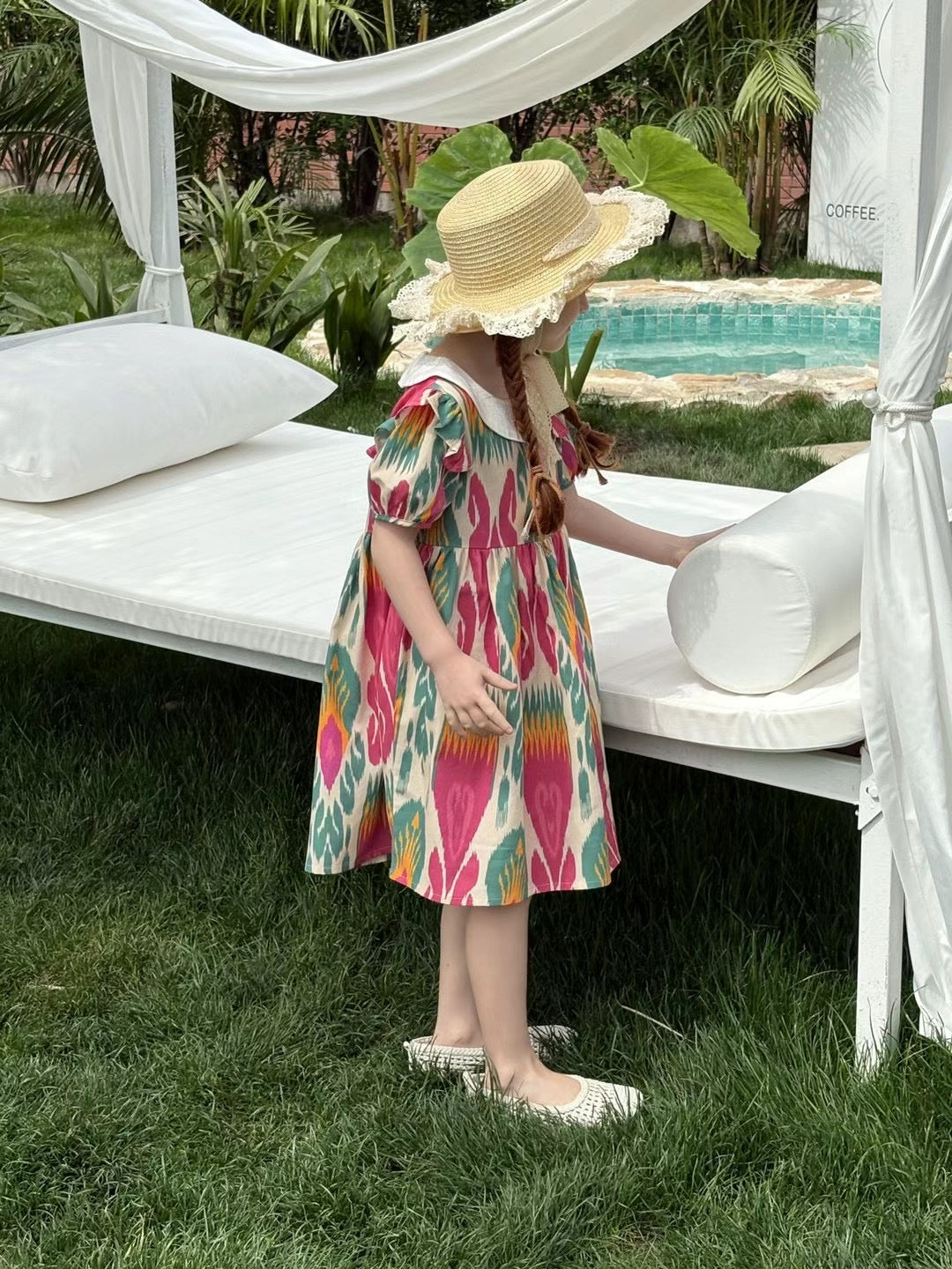 “Wildflower Waltz” Atlas/ Ikat Cotton Dress – Breathable, Soft & Stylish
