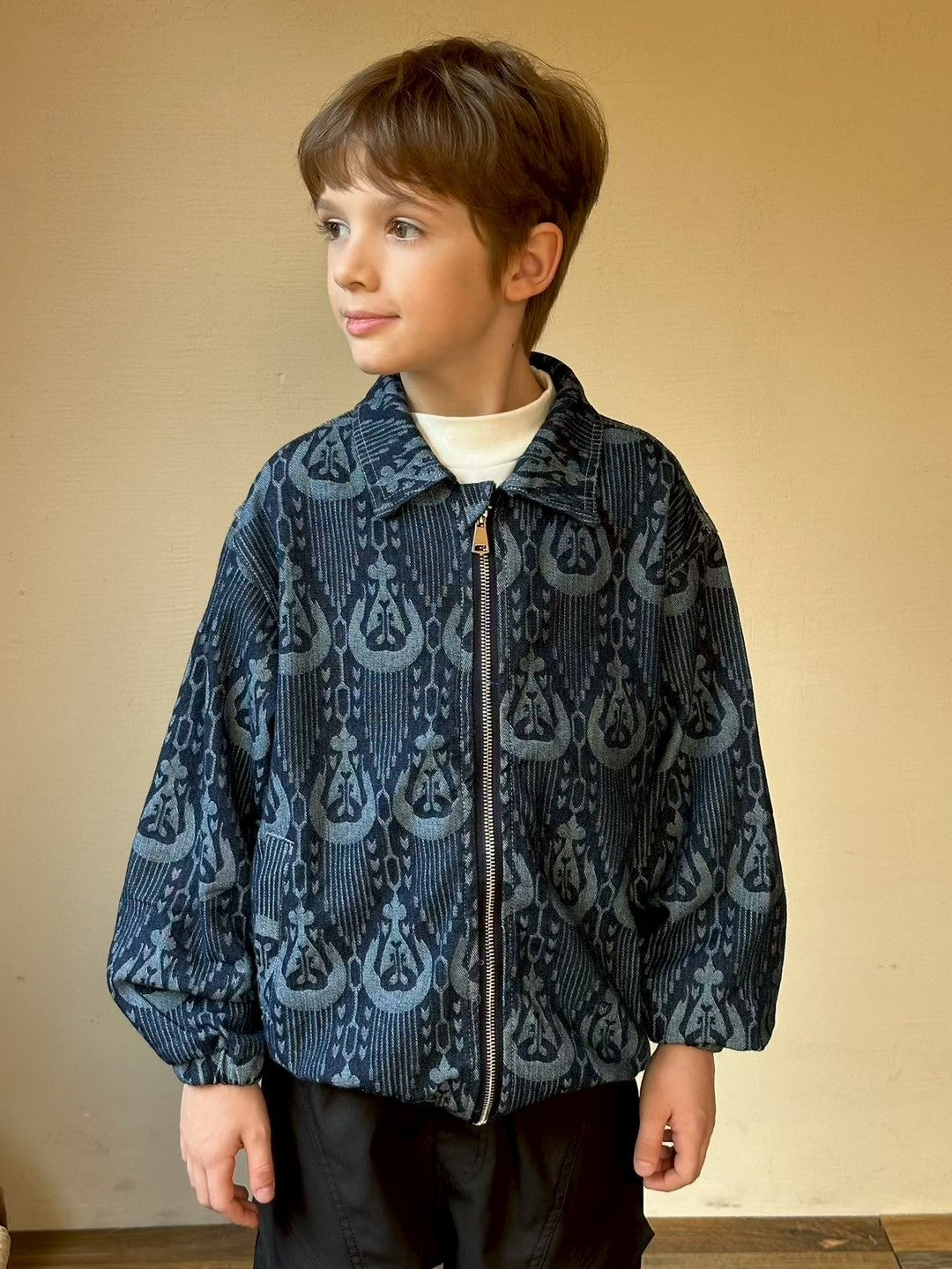 Atlas/Ikat Denim Pattern Jacket