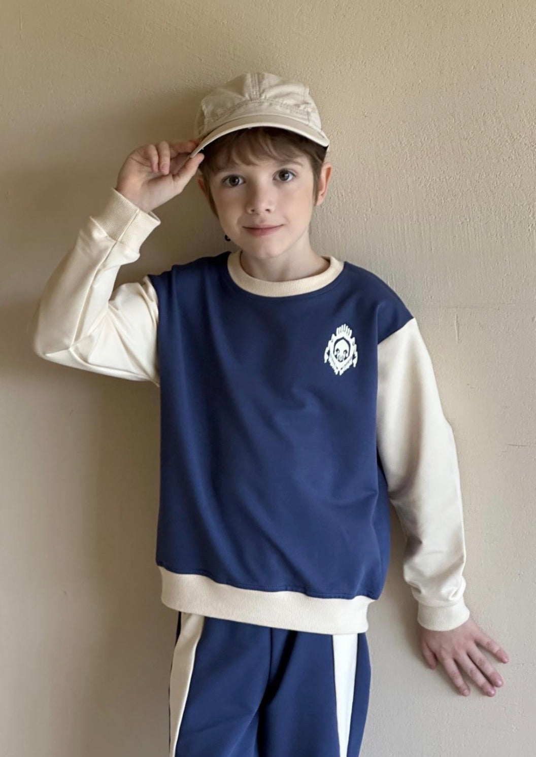 Navy Contrast Sweatshirt Set