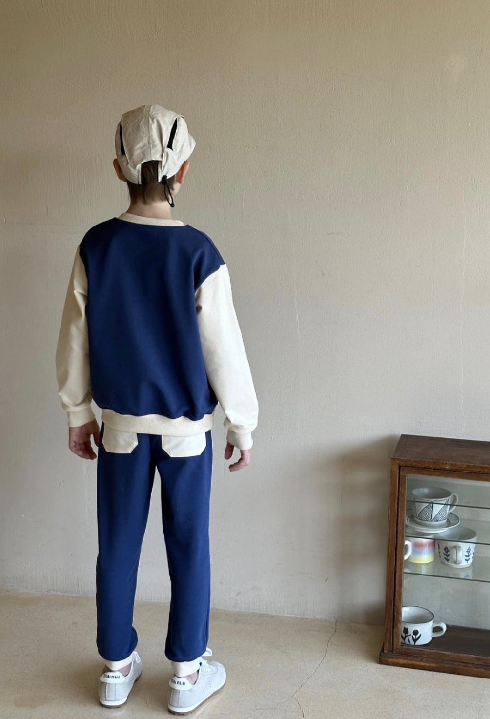 Navy Contrast Sweatshirt Set