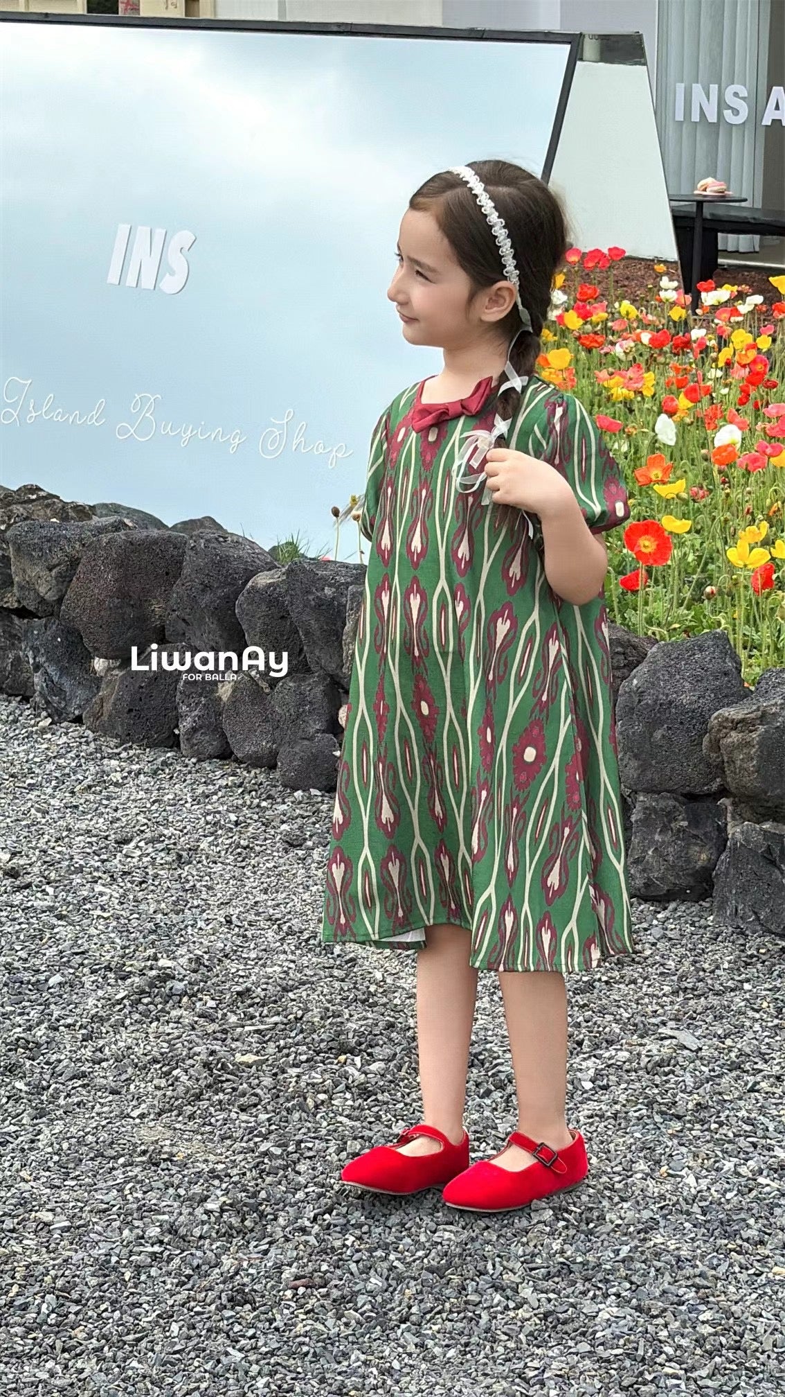 Limited Edition – Forest Green Tulip Ikat Dress (One per Size)