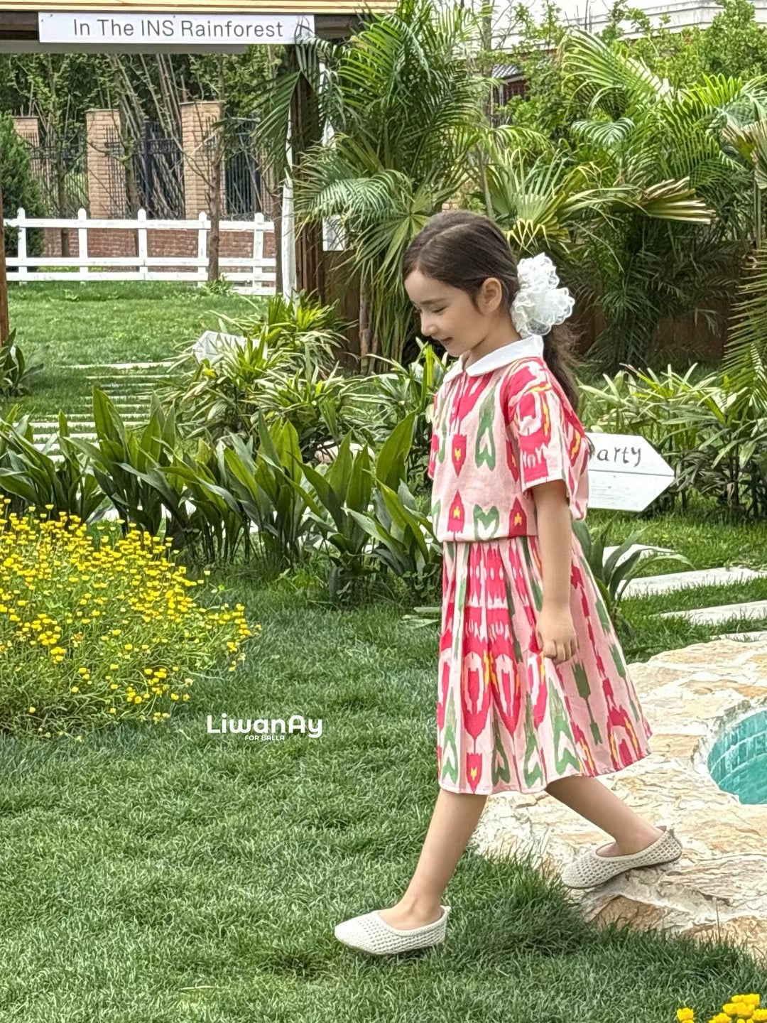 Pink Ikat Cotton 2-Piece Set – Top & Skirt Combo