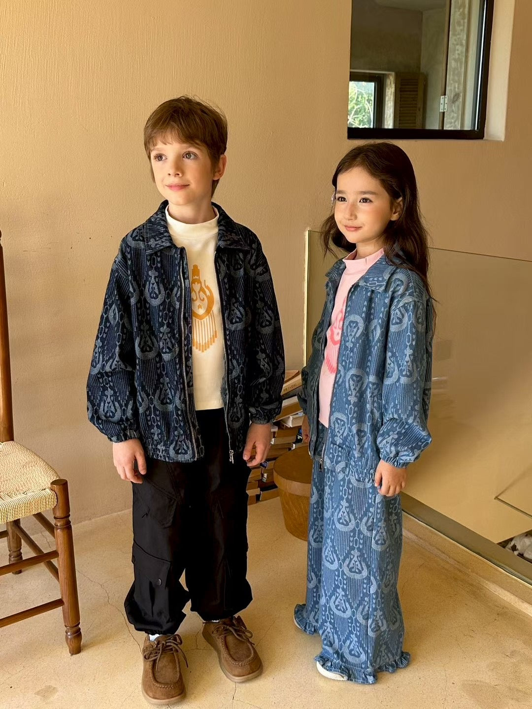 Atlas/Ikat Denim Pattern Jacket