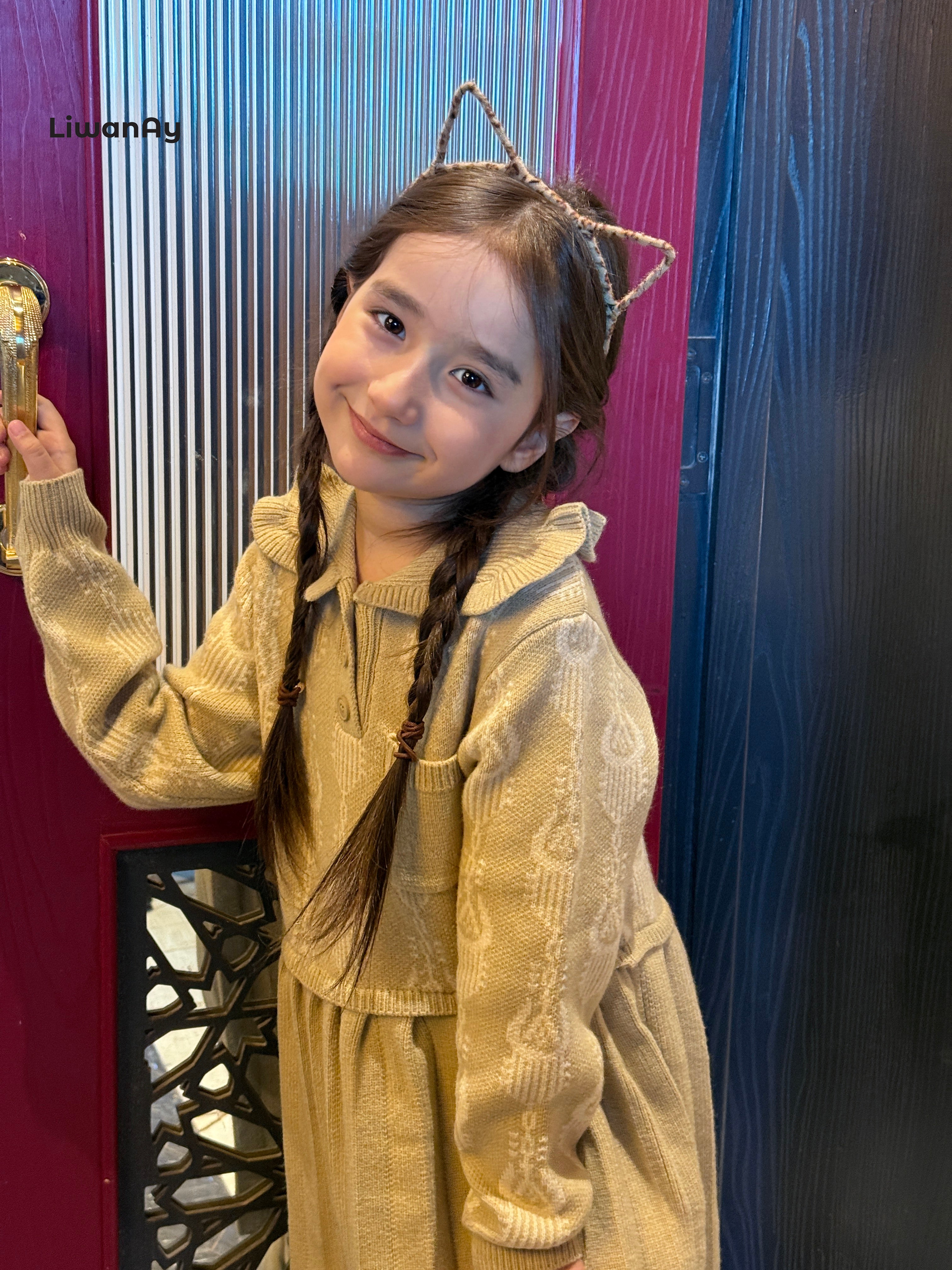 Atlas Knit Long Sleeve Dress for Girls