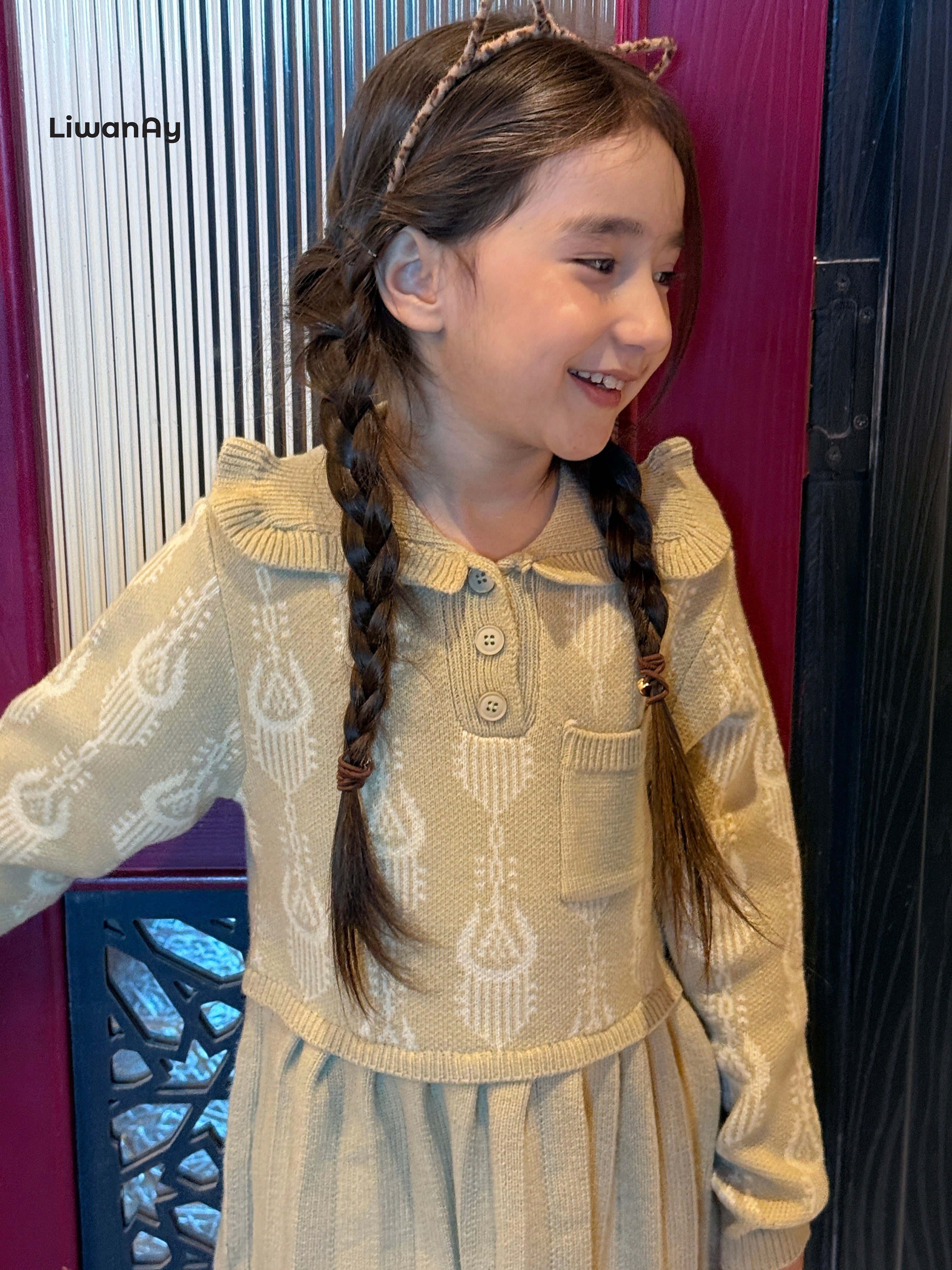 Atlas Knit Long Sleeve Dress for Girls