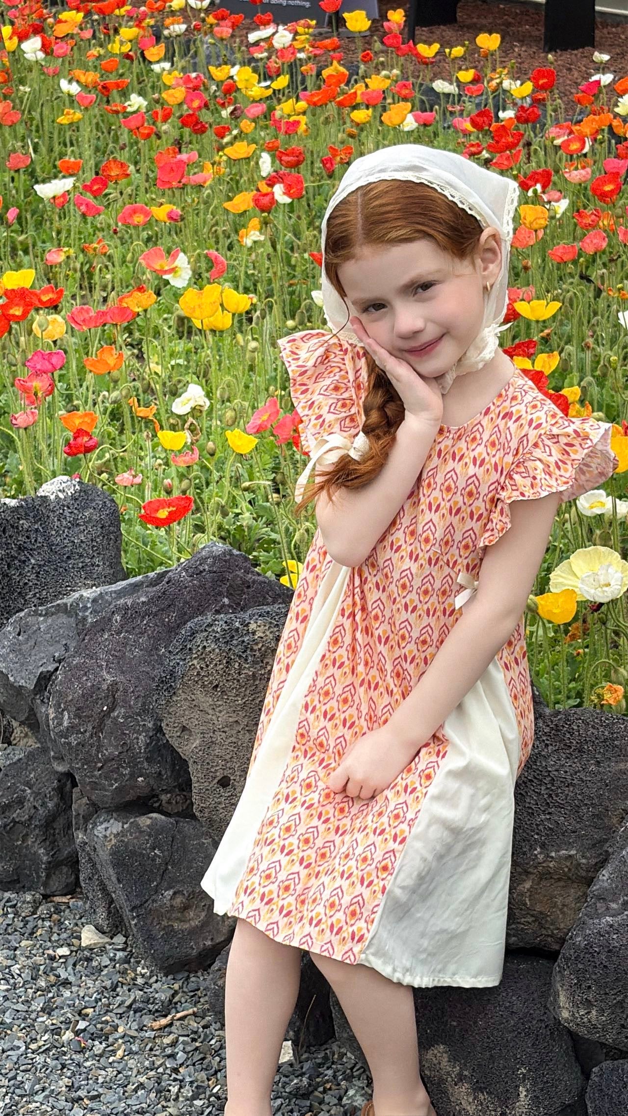 “Pink Petal” Ikat Atlas Cotton Dress – Princess Cut, Lightweight & Cool