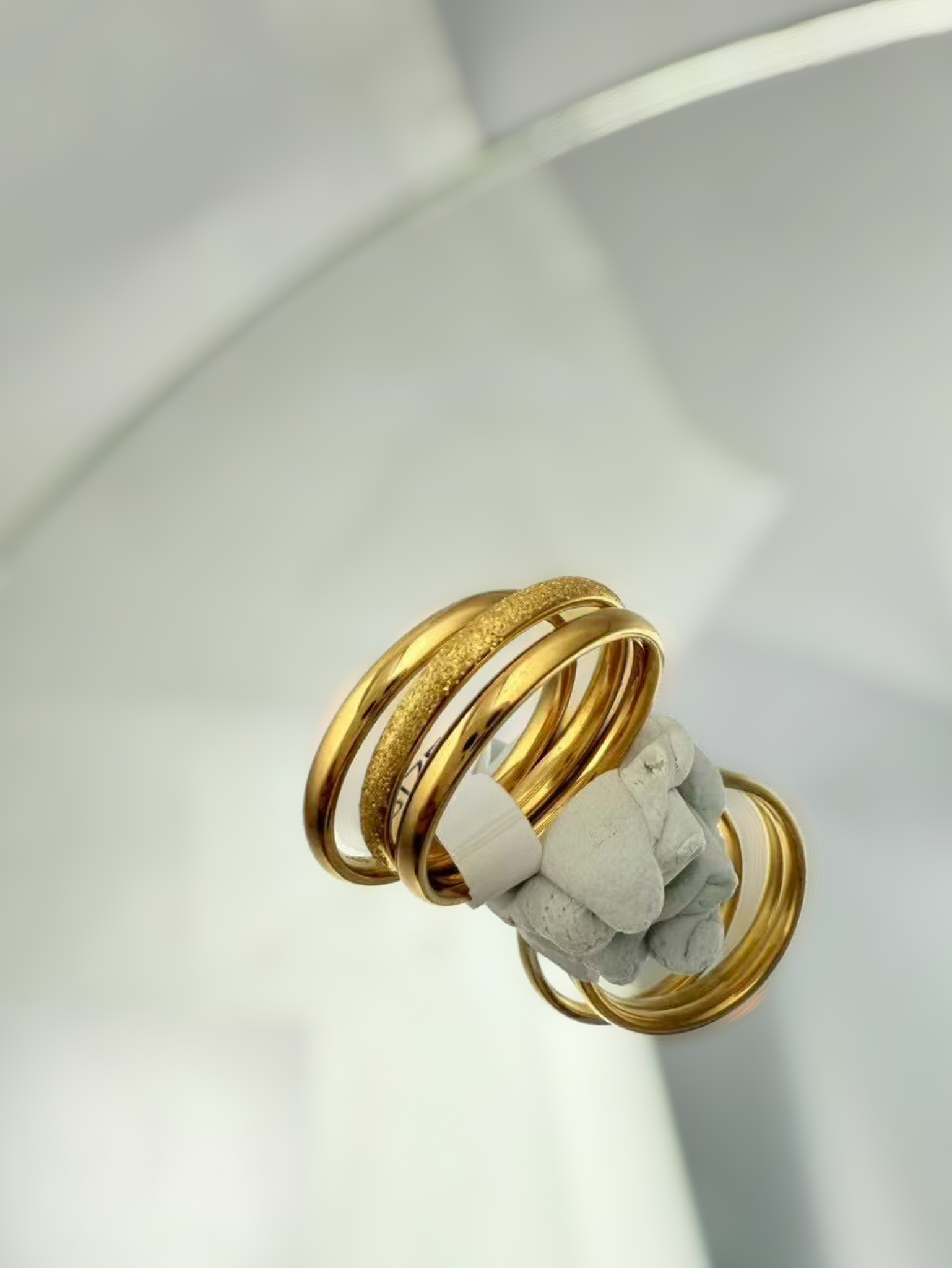 Gold-Plated Stainless Steel Ring – Unique Cultural Design