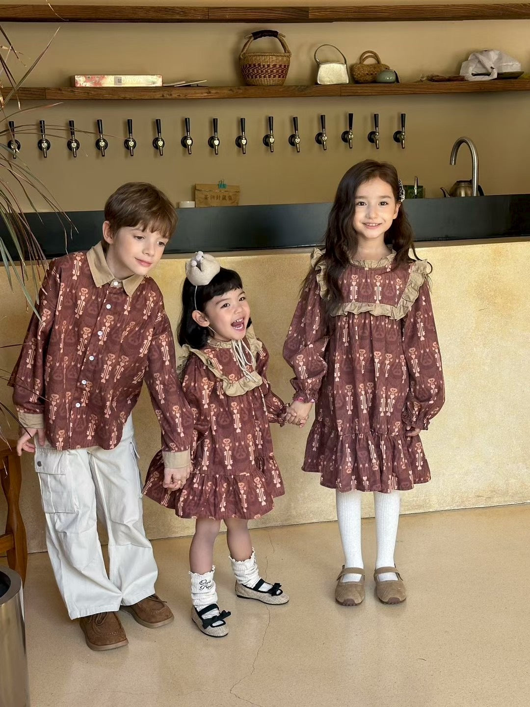 Atlas Cotton Shirt – Cultural Pattern Long Sleeve Shirt for Boys