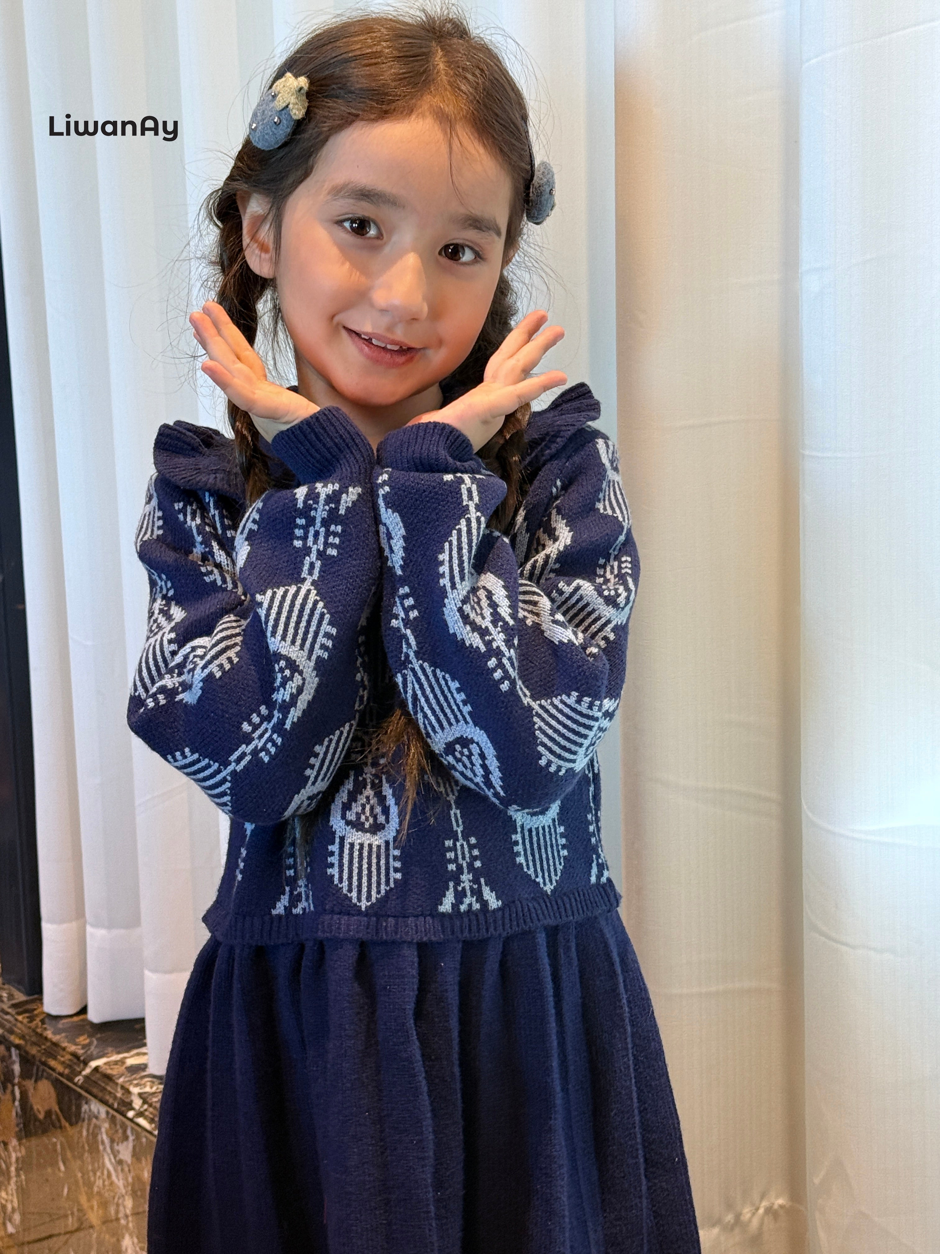 Atlas Knit Long Sleeve Dress for Girls