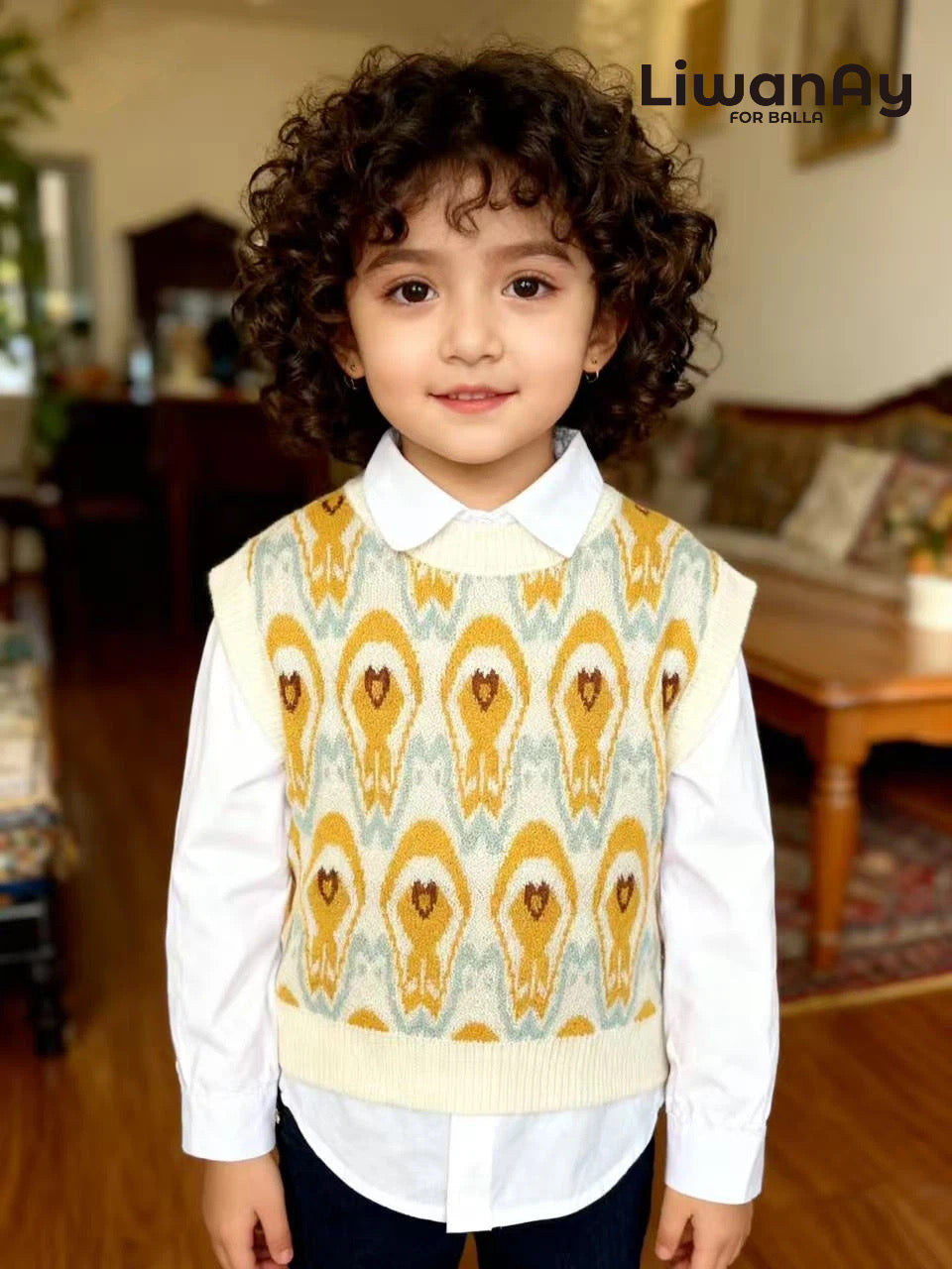 Atlas Knit Vest – Warm Pattern Sweater Vest for Kids