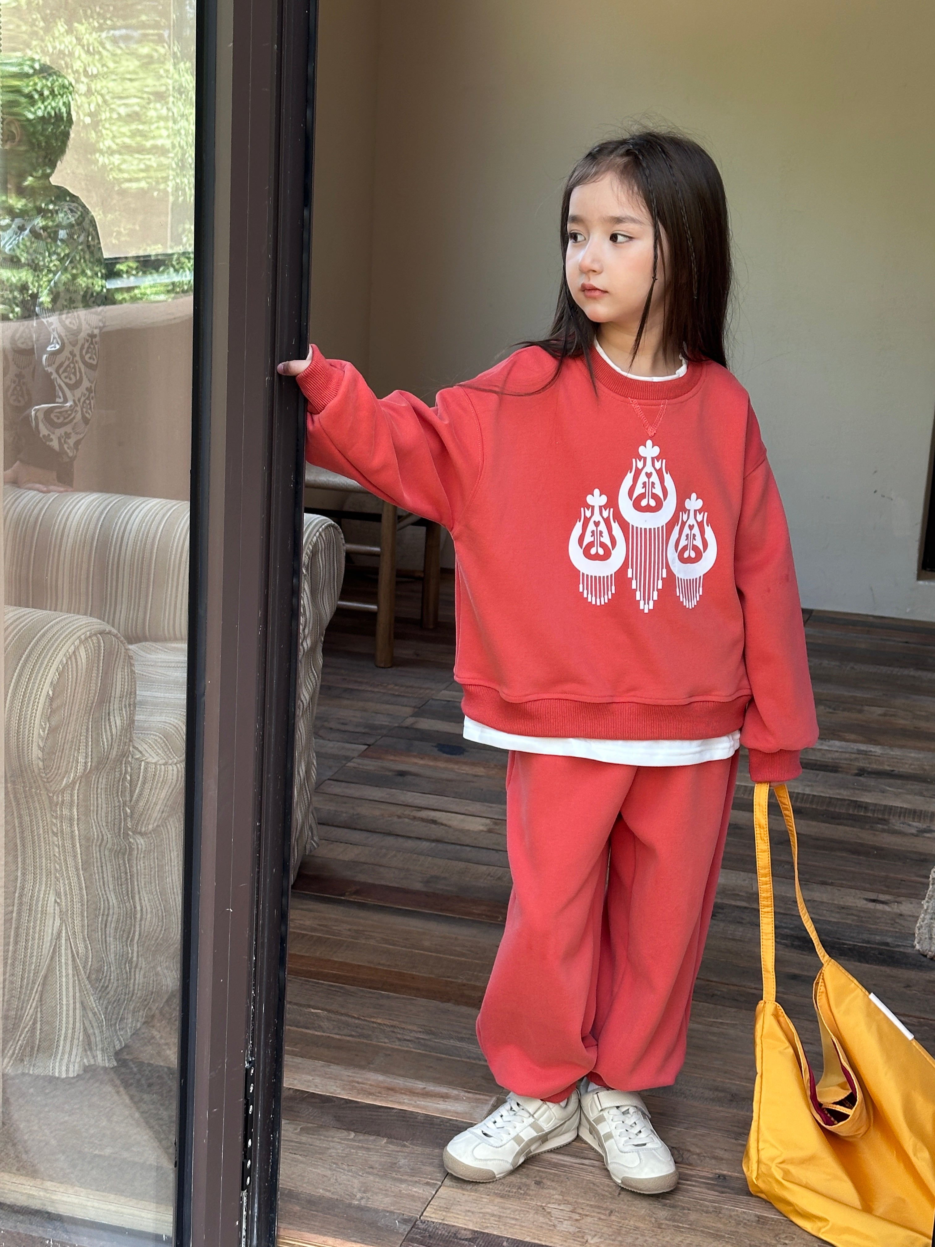 Red Atlas Sweatshirt Set