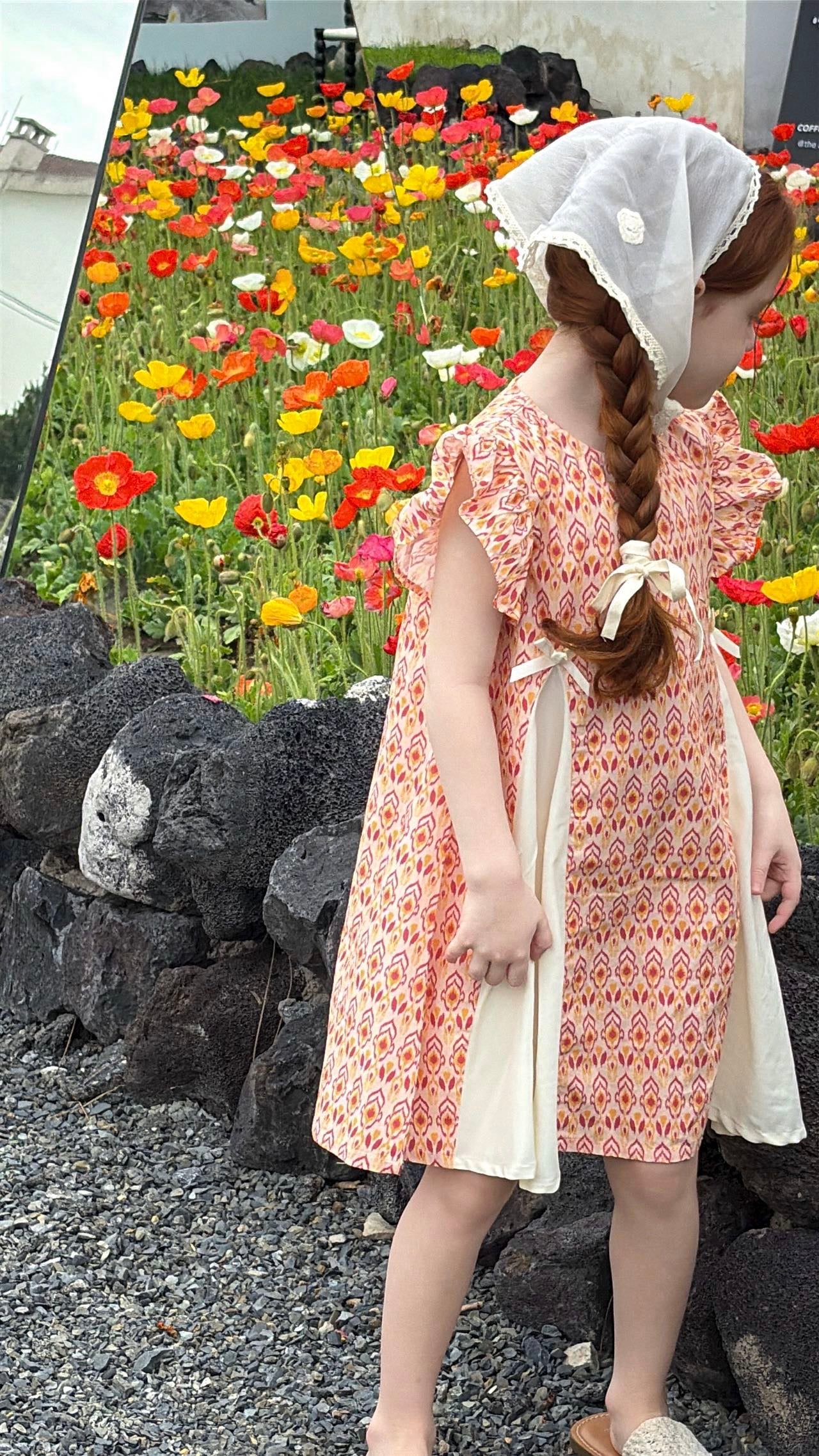 “Pink Petal” Ikat Atlas Cotton Dress – Princess Cut, Lightweight & Cool