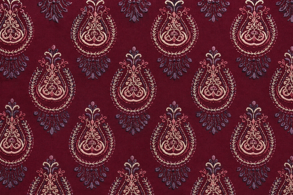 Close-up of Liwanay Atlas and Ikat inspired textile pattern